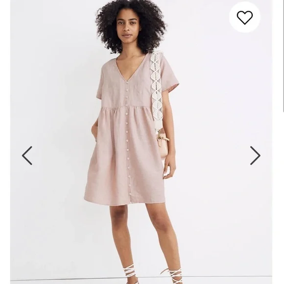 Madewell Linen-Blend Alexandra Button-Front Mini Dress - Picture 2 of 5